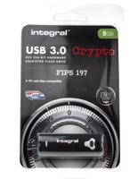 infd8gcry30197 Integral Memory Crypto 8 GB USB 3.0 Hardware Encrypted Flash Drive