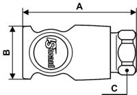 csi-061102cp PREVOST Composite Body Female Safety Quick Connect Coupling, G 3/8 Female Threaded