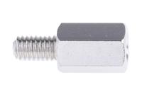 806-6663 RS PRO Standoff, M6 x M6 Thread, 15mm Body, Steel, Male/Female, 10mm Stud