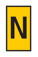 561-03144-wic3-n-pa66-ye HellermannTyton WIC Snap On Clip On Cable Marker, Yellow, Pre-printed "N", 4.3 → 5.3mm Cable, 561-03144