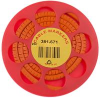 901-10308 HellermannTyton Helagrip Slide On Cable Markers, Black on Orange, Pre-printed "3", 4 → 9mm Cable,