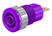 233000-26 Staubli Violet Female Banana Socket, 4 mm Connector, Tab Termination, 24A, 1000V, Gold Plating