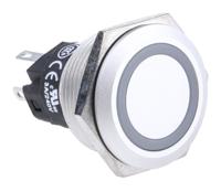 82-65511133 EAO 82 Series Illuminated Push Button Switch, Momentary, Panel Mount, 22.3mm Cutout, SPDT, Green LED, 240V, IP65, IP67