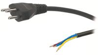 6900-10460 Feller Power 1 mm² 3 Core Power Cable, Black Polyvinyl Chloride PVC, 3m