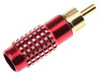 411-003 RS PRO Red Cable Mount RCA Plug, Gold
