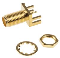 526-5779 RS PRO, Jack Edge Mount SMA Connector, 50Ω, Solder Termination, Straight Body