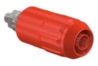 669684-22 Staubli Red Female Banana Socket, 4 mm Connector, Bolt Termination, 20A, 1000V, Nickel Plating