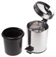 898-8311 RS PRO 5L Silver Pedal Stainless Steel Waste Bin