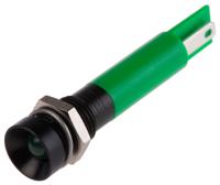 210-709 RS PRO Green Panel Mount Indicator, 24V ac, 8mm Mounting Hole Size, Solder Tab Termination
