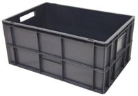 725-9170 RS PRO 52L Grey PP Large Euro Containers, 600mm x 400mm x 270mm