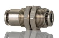 100290600 Norgren PNEUFIT 10 Series Straight Threaded Adaptor, Push In 6 mm to Push In 6 mm, Threaded Connection Style