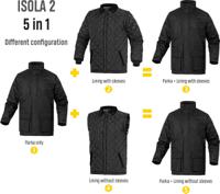 isol2nogt Delta Plus ISOLA2 Black, Waterproof Parka Jacket, L