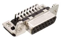1-106506-2 TE Connectivity Amplimite HD-20 15 Way Right Angle Through Hole D-sub Connector Socket, 2.74mm Pitch
