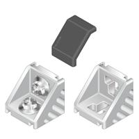 3842523558 Bosch Rexroth M8 Angle Bracket, Connecting Component, Strut Profile 45 mm, Groove Size 10mm