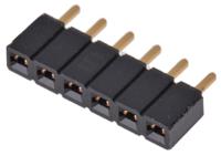slw-106-01-g-s Samtec SLW Series Straight Through Hole Mount PCB Socket, 6-Contact, 1-Row, 2.54mm Pitch, Solder Termination