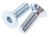 822-9296 RS PRO Bright Zinc Plated Steel Hex Socket Countersunk Screw, DIN 7991, M12 x 35mm