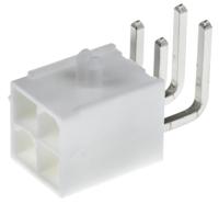 39-30-0040 Molex Mini-Fit Jr Series Right Angle Through Hole PCB Header, 4 Contact(s), 4.2 mm Pitch, 2 Row, Shrouded