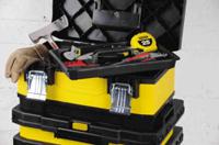 1-95-621 Stanley Rolling Workshop Plastic Tool Box 2 Wheels, 570 x 410 x 570mm