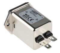fn9260-4-06 Schaffner 4A, 250 V ac Male Panel Mount IEC Inlet Filter FN9260-4-06, Faston 2 Fuse