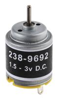 238-9692 RS PRO Brushed DC Motor, 1.21 W, 1.5 → 3 V dc, 10.4 gcm, 8200 → 14000 rpm, 2mm Shaft Diameter