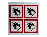 181-2249 RS PRO White Gloss Polymeric Vinyl Safety Labels, GHS Flammable-Text 100 mm x 100mm