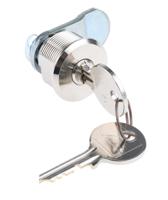 44880010 Steinbach & Vollman Brass Tumbler Lock, 20mm Panel-to-Tongue, 18.2 x 22.2mm Cutout, Key Unlock