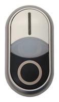 216706-m22-ddl-ws-x1x0 Eaton RMQ Titan M22 Series Black, White Illuminated Momentary Push Button, 22mm Cutout, IP66