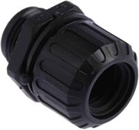 asf16pg11a-awb16 Adaptaflex Straight, Conduit Fitting, 16mm Nominal Size, PG11, Nylon 66, Black IP66, IP67, IP68, IP69K rating