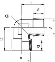 176-1089 RS PRO Fitting, 90° Threaded Fitting, Male R 3/4in to Female R 3/4in