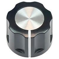 acckir1612nlp14 Vishay 16mm Black Potentiometer Knob for 1/4in Shaft Screw Fix, ACCKIR1612NLP14