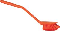 42377 Vikan Medium Bristle Orange Scrubbing Brush, 23mm bristle length, PET bristle material