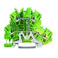 2002-2207 WAGO  TOPJOB S, 2002 Series Green/Yellow, 2.5mm², Double-Level, Push-In Cage Clamp Termination, ATEX, IECEx