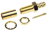 rsma6411a1-3gt50g-1-50 Amphenol RF, Jack Panel Mount SMA Connector, 50Ω, Crimp Termination, Straight Body