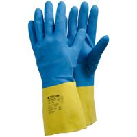 2301-9 Tegera 2301 Blue, Yellow Latex, Neoprene Work Gloves, Size 9