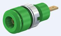 659098-25 Staubli Green Female Banana Socket, 2mm Connector, Tab Termination, 10A, 600V, Gold Plating
