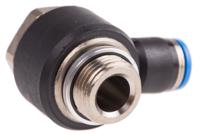 qslv-g38-8 Festo QS Series Elbow Threaded Adaptor, G 3/8 Male to Push In 8 mm, Threaded-to-Tube Connection Style, 186142