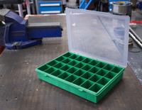 515-603 RS PRO 32 Cell Green PP Compartment Box, 57mm x 338mm x 260mm