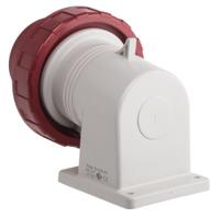 2473297 Scame IP66, IP67 Red Wall Mount 3P + N + E Right Angle Industrial Power Plug, Rated At 32A, 415 V