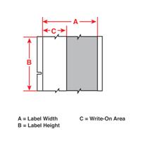 m5-133-427 Brady B-427 on Black on White, Transparent Label, 44.45 mm Width, 38.10mm Label Width