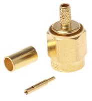 j01150a0011 Telegartner, Plug Cable Mount SMA Connector, 50Ω, Crimp Termination, Straight Body