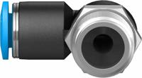 qsl-14-6 Festo QS Series Elbow Threaded Adaptor, R 1/4 Male to Push In 6 mm, Threaded-to-Tube Connection Style, 153047