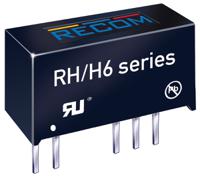 rh-2415dh6 Recom RH DC-DC Converter, ±15V dc/ ±33mA Output, ±21.6 V dc, ±26.4 V dc Input, 1W, Through Hole, +90°C Max Temp -40°C
