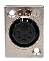 nc5fp-1 Neutrik Panel Mount XLR Connector, Female, 50 V, 5 Way, Silver over Nickel Plating