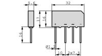 b80c3700-2200a Diotec Bridge Rectifier, 4.8A, 160V, 4-Pin