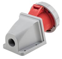 5173257-7 Scame, Optima IP67 Red Wall Mount 6P + E Right Angle Industrial Power Socket, Rated At 32A, 415 V