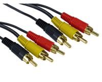 286-2828 RS PRO Male RCA x 3 to Male RCA x 3 RCA Cable, Black, 20m