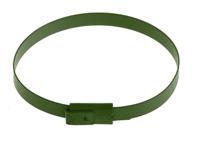 743-6276 RS PRO Cable Tie, Roller Ball, 200mm x 4.6 mm, Green Polyester Coated Stainless Steel, Pk-100