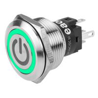82-61511133b002 EAO 82 Series Illuminated Push Button Switch, Momentary, Panel Mount, 22.3mm Cutout, SPDT, Green LED, 240V, IP65, IP67