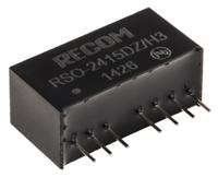 rso-2415dzh3 Recom RSO DC-DC Converter, ±15V dc/ ±34mA Output, 9 → 36 V dc Input, 1W, Through Hole, +85°C Max Temp -40°C Min