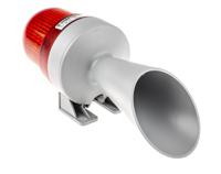 42412075 Werma 424 Series Red Horn Beacon, 24 V ac/dc, IP65, Wall Mount, 98dB at 1 Metre